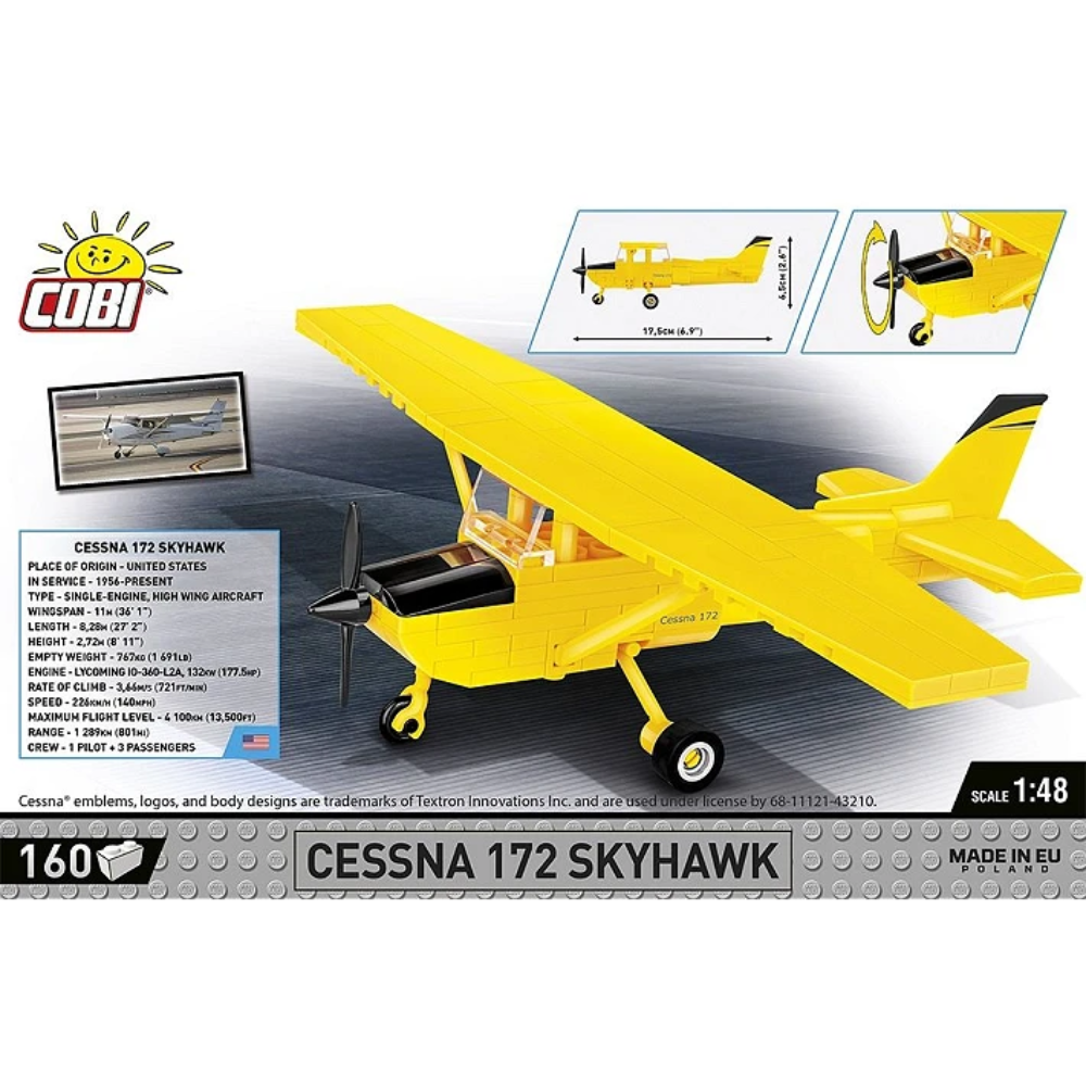 COBI Cessna 172 Skyhawk Yellow Building Set 1:48