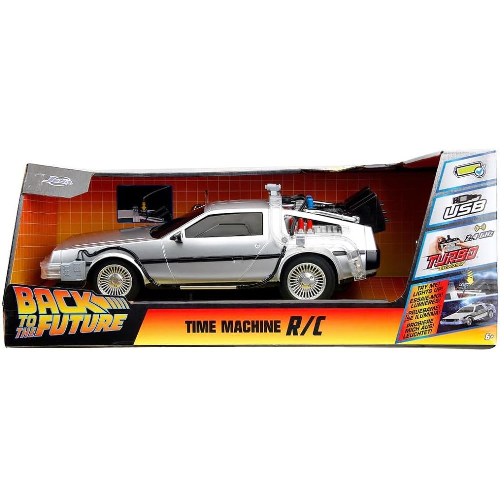 Jada Back to The Future Time Machine Remote Controlled Vehicle 1:16 Scale, Unisex Adult Silver