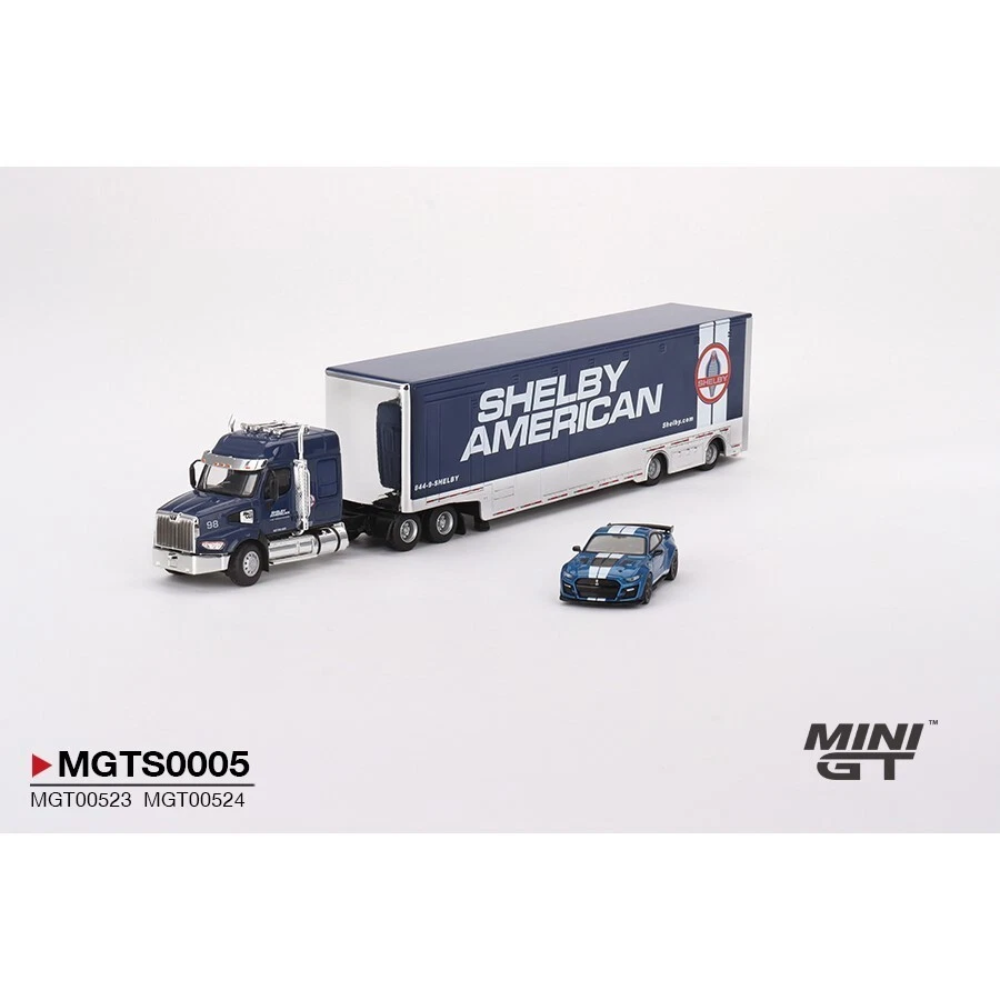 Mini GT 1:64 Western Star Shelby American Transporter Set with Ford Shelby GT500