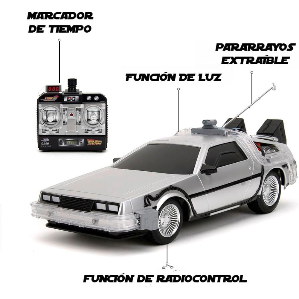 Jada Back to The Future Time Machine Remote Controlled Vehicle 1:16 Scale, Unisex Adult Silver